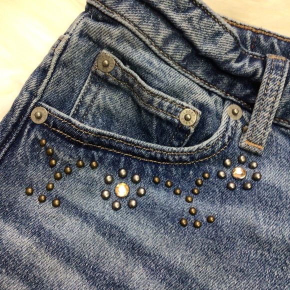Lucky Brand Yellowstone Western Ranch Beth Dutton Denim Skirt Studded - Picture 5 of 12